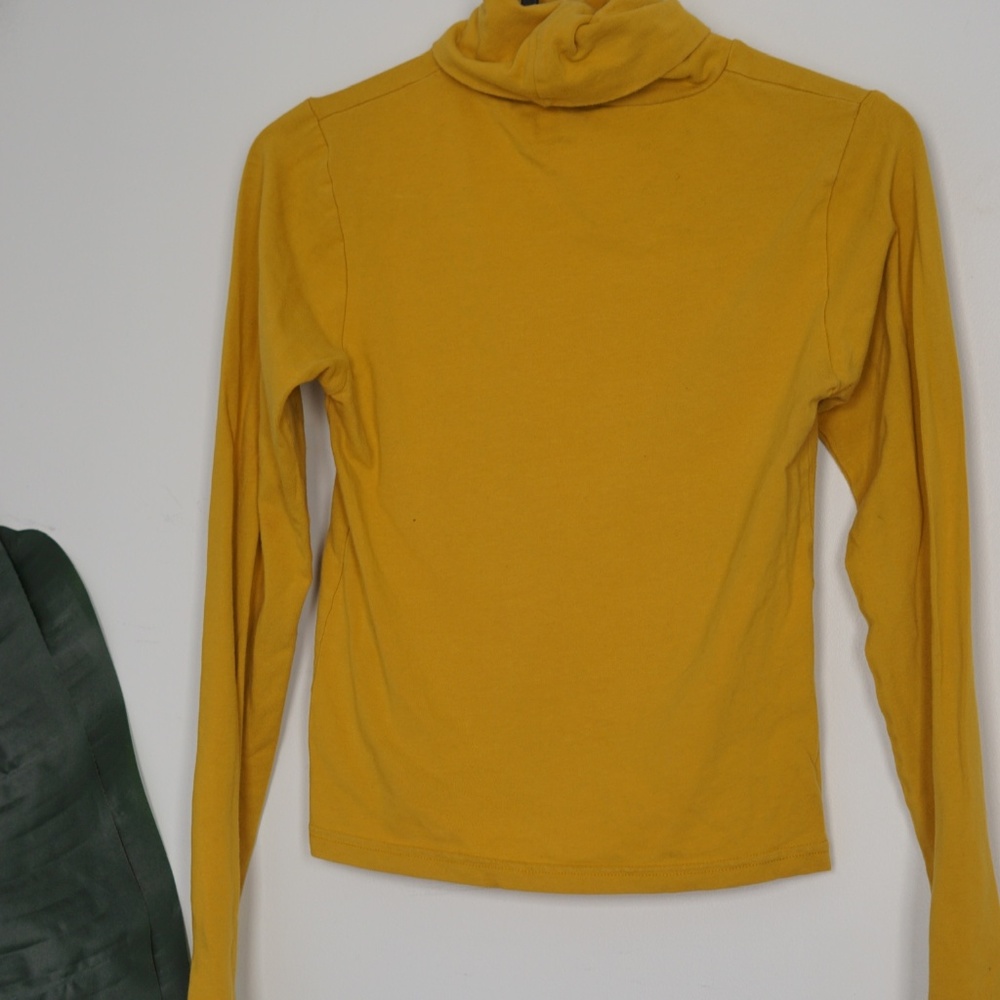 American Apparel Turtleneck Mustard Top - Picture 3 of 4